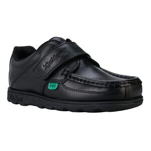 Kickers Boys Fragma Lo Leather Straps Shoes / Black